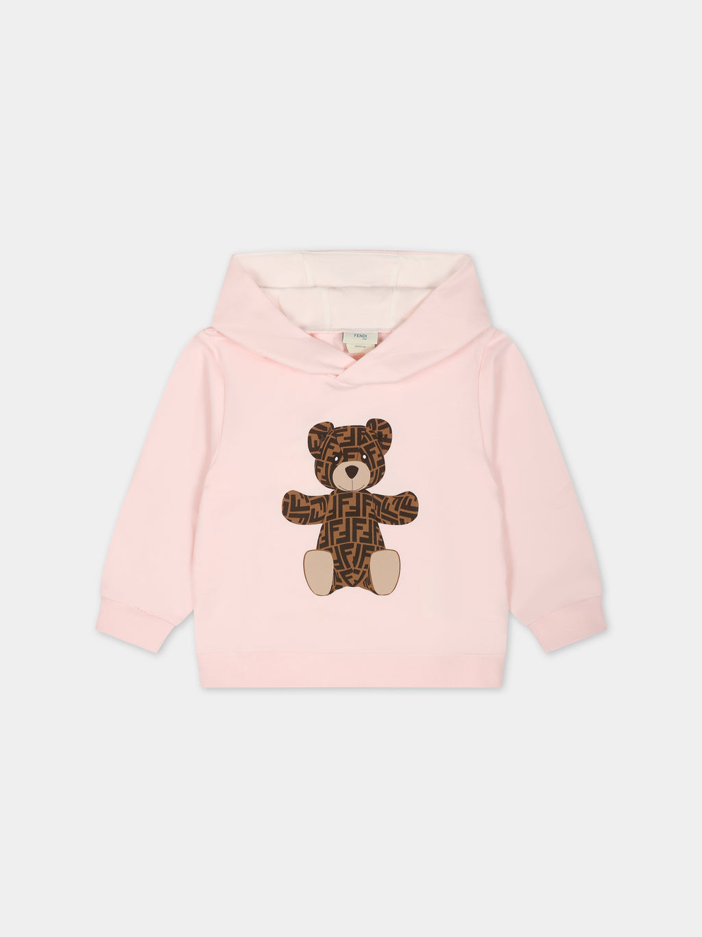 Felpa rosa per neonata con orso